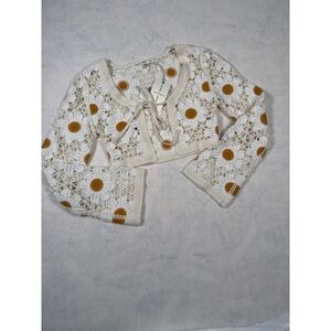 Moon & Madison Womens XS Daisy Crochet Cropped Cardigan cottagecore boho NWT